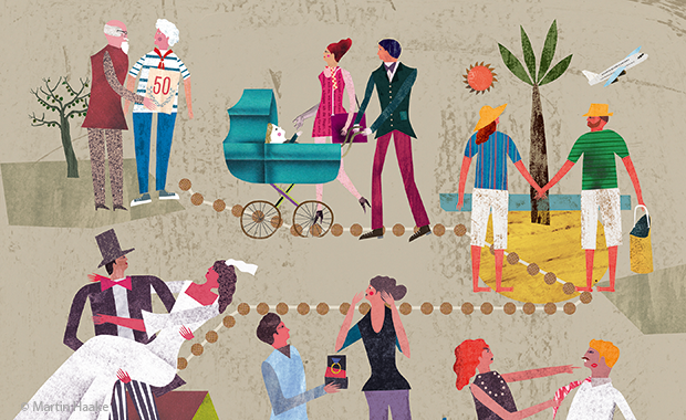 Illustration: Stadien einer Beziehung