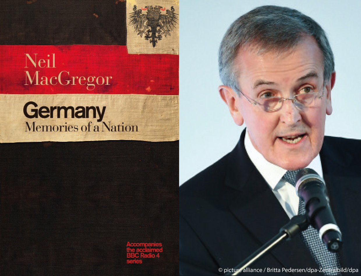 Buchcover "Germany - Memories of a Nation" und Portrait von Neil MacGregor