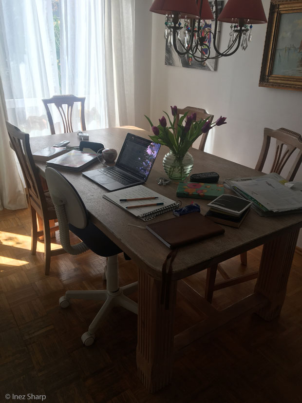 Inez Sharp's kitchen table