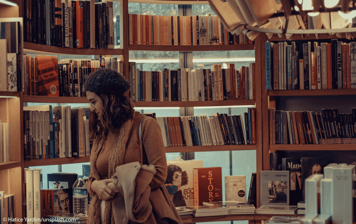 Women in bookstore