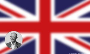 Colin Beaven vor Großbritannien-Flagge
