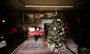 Zimmer mit Weihnachtsbaum