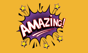 Schriftzug "amazing"