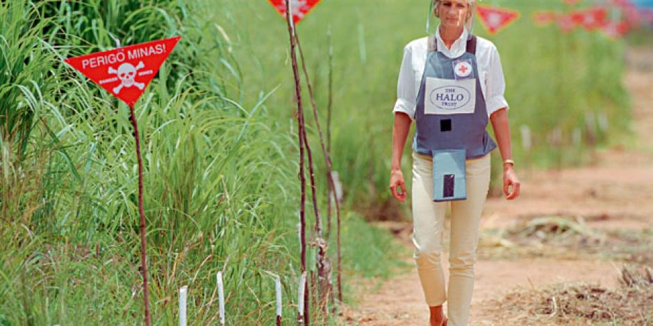 Prinzessin Dianas Forderung, weltweit den Einsatz von Landminen zu verbieten.