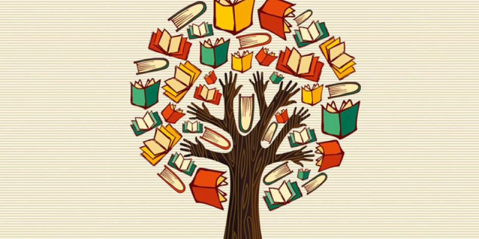 Illustration: Baum aus Büchern