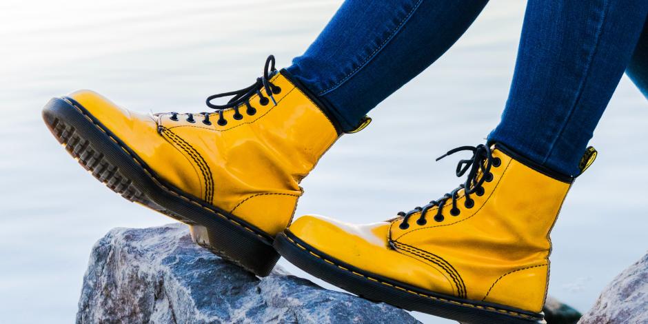 Yellow Dr Martens boots