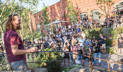 American entrepreneur Greg Koch at  the opening of Stone Brewing in Berlin