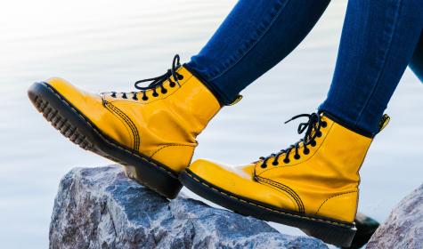 Yellow Dr Martens boots